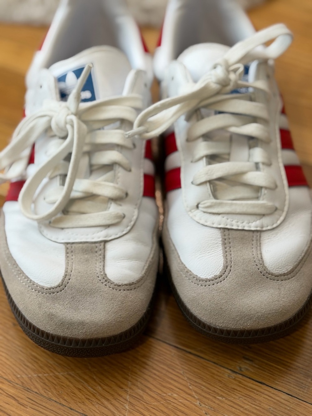 Adidas Samba Sneakers | White, Red, Gray, Gold - Picture 6 of 11